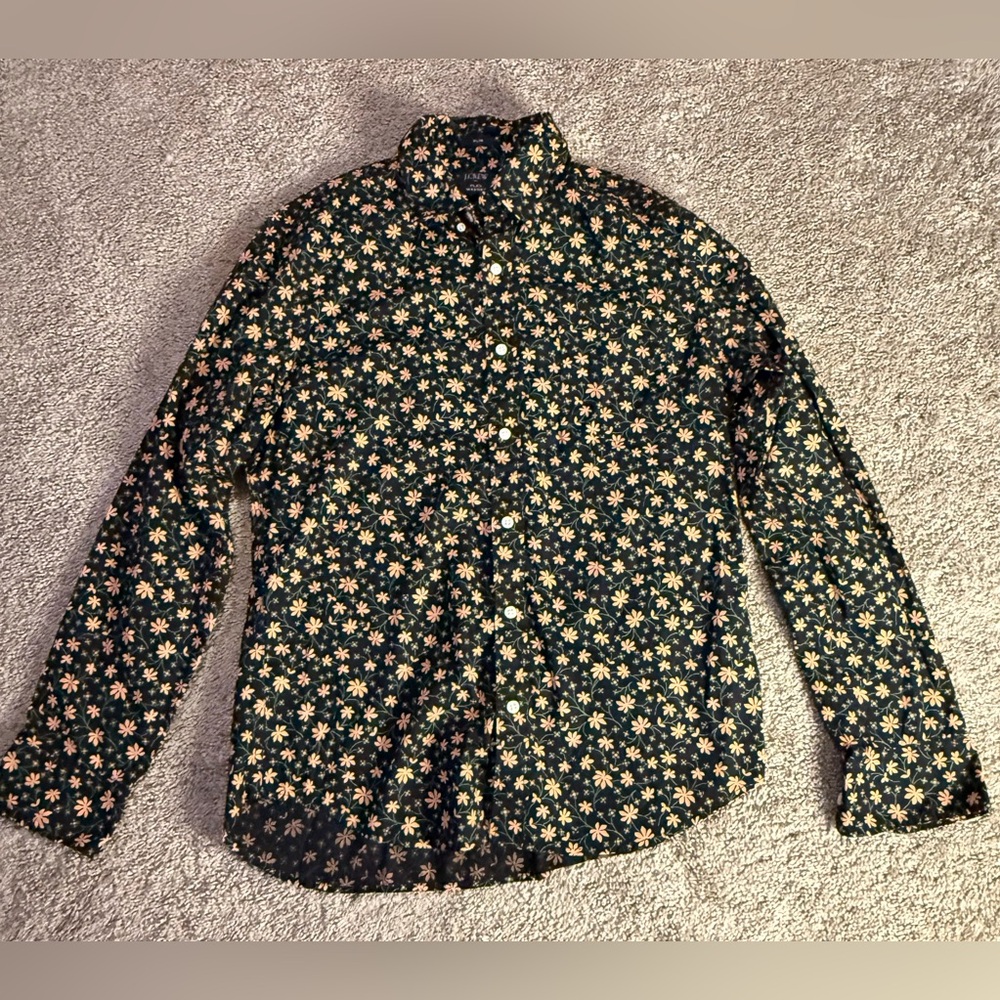 J. Crew Black Floral Shirt